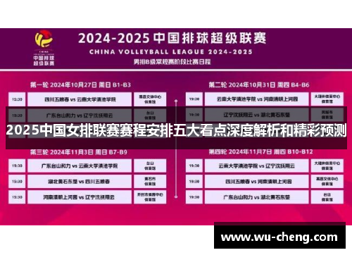 2025中国女排联赛赛程安排五大看点深度解析和精彩预测